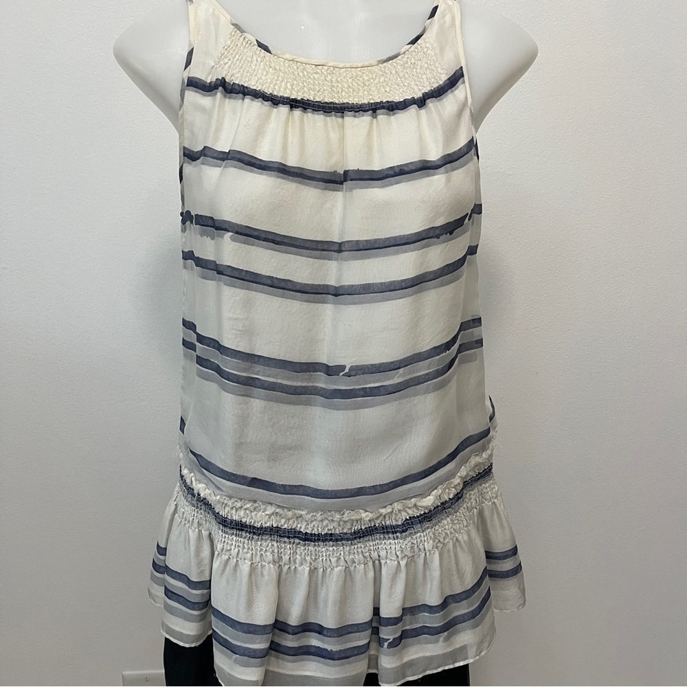 Theory Stripped Blue & White Tank Top Size Petite